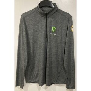 Ogio Boston Bruins‎ Jacket Mens Large Monster Energy Pullover 1/4 Zip Gray